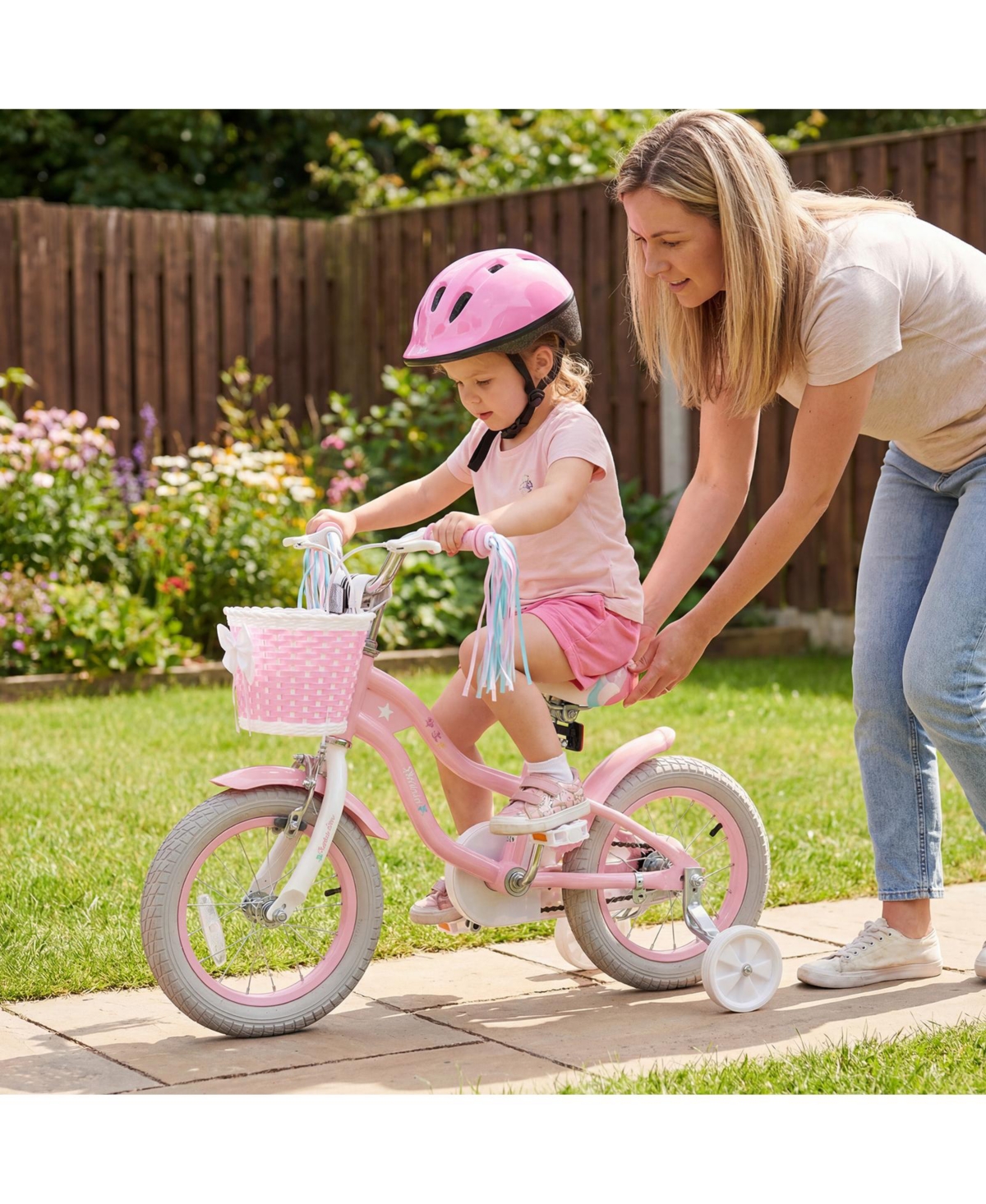 Gymax Kids Bike w/Training Wheels Hand Coaster Brakes Adjustable Seat Handlebar