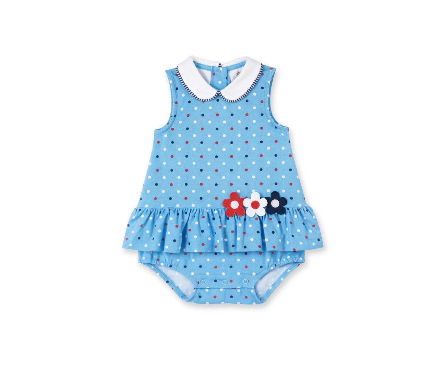 Baby Girl Printed Knit Romper With Flowers
