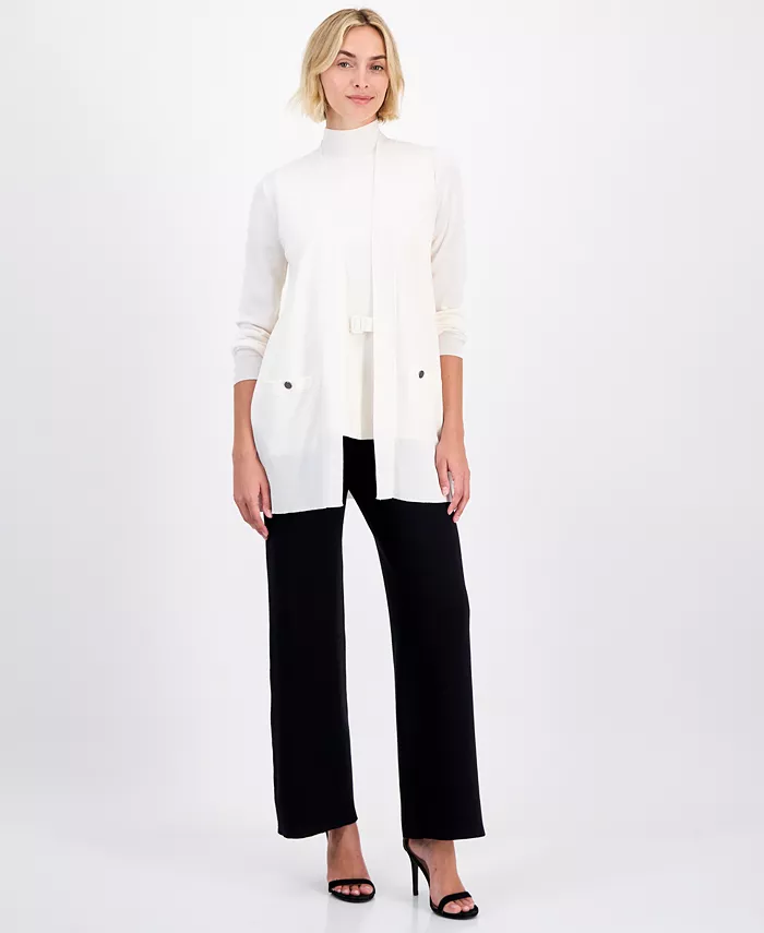 Women's Open-Front Buttoned-Pocket Cardigan - thumbnail 7
