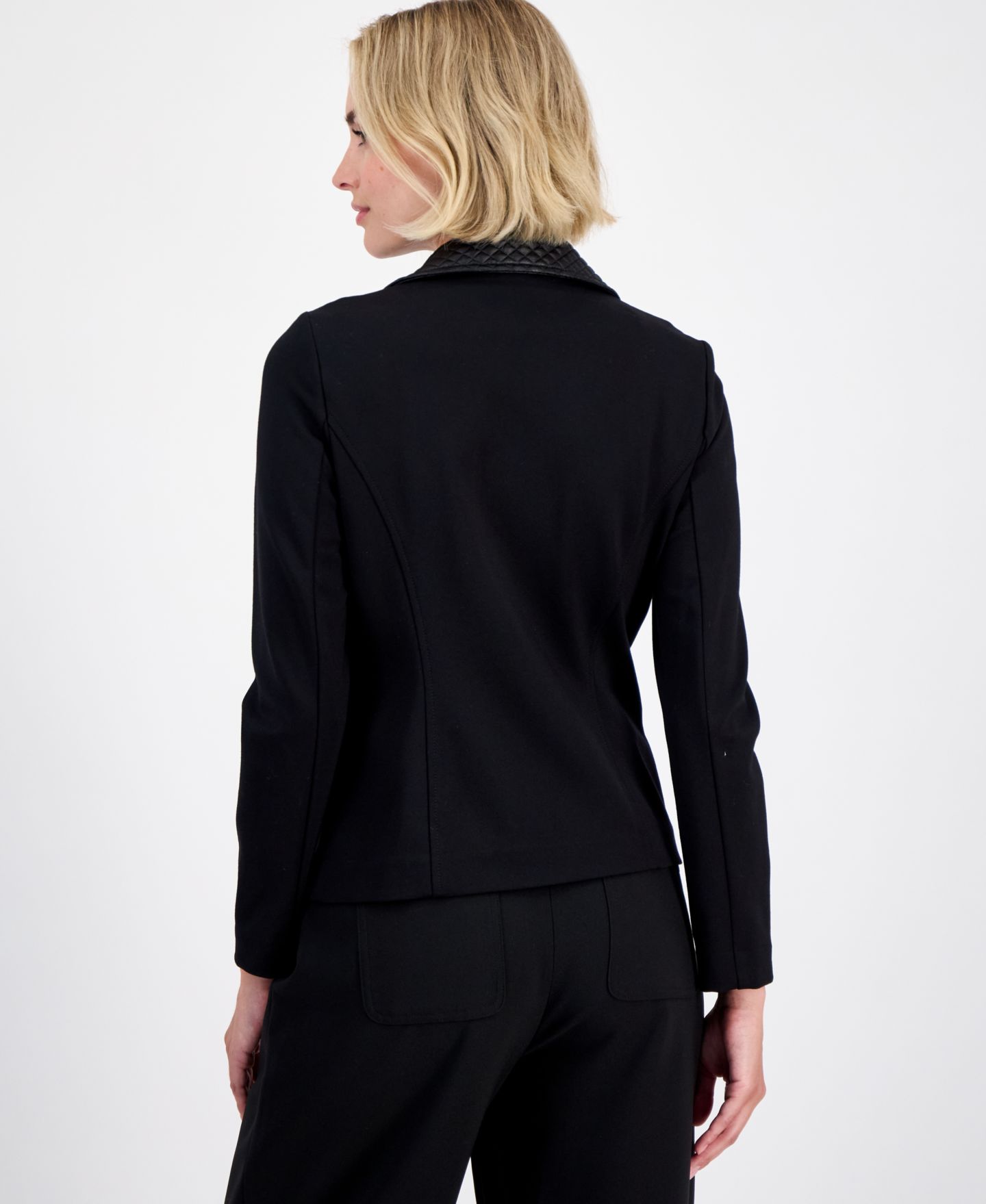 Женская куртка Anne Klein Faux-Leather Moto, цвет: Чёрный — фото 5