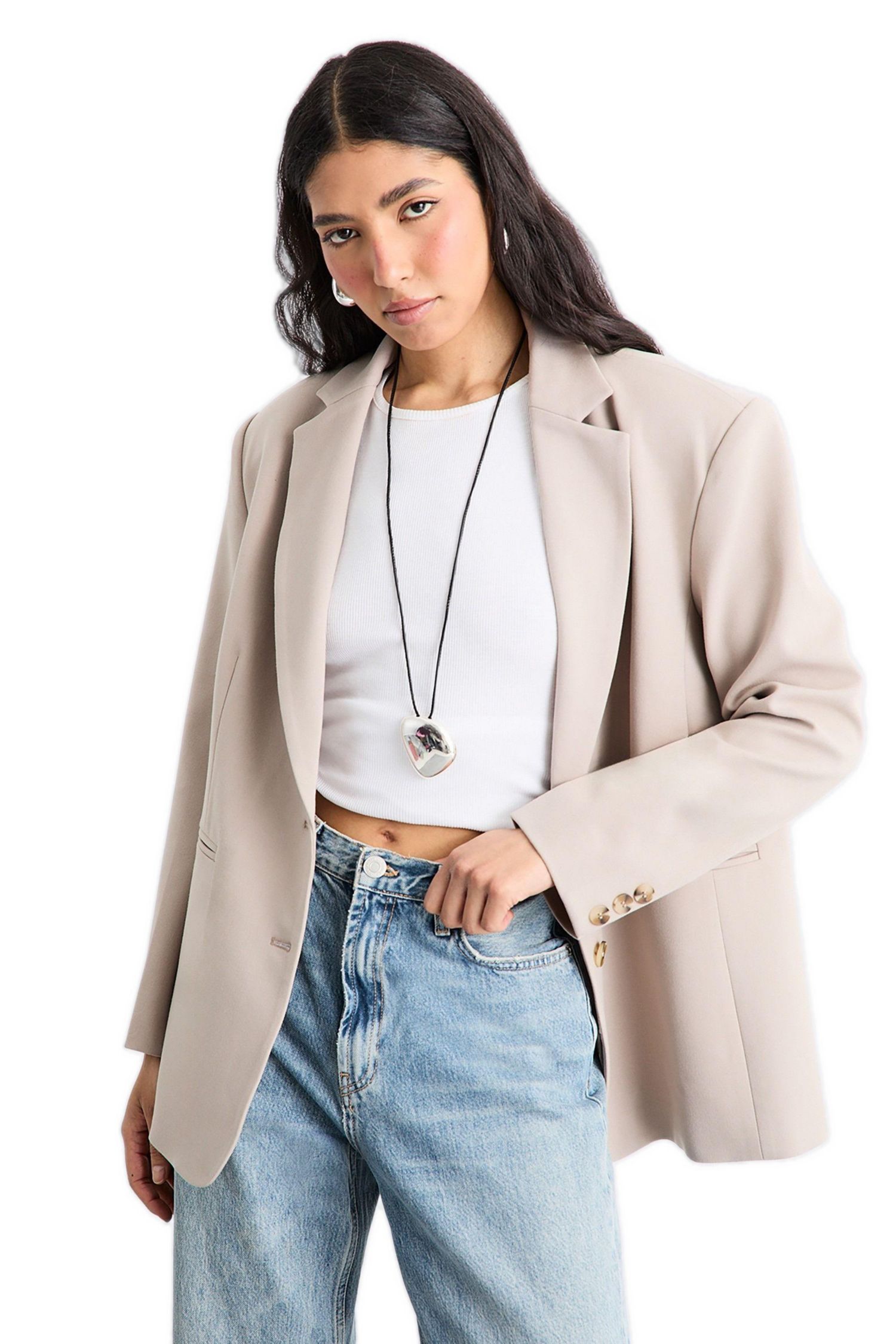 Women's Oversized Single Breasted Blazer
