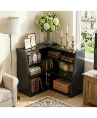 3-4 Tier Expandable Ladder Shelf, Corner Bookshelf for Small Spaces