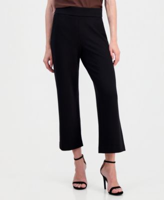 Women's Wide-Leg Cropped Pull-On Trousers