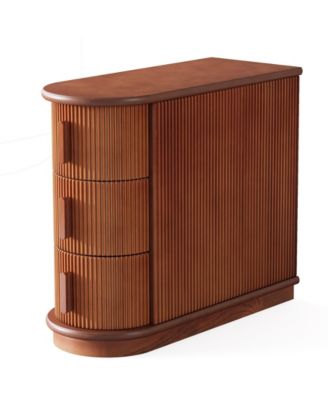 Wooden 3 Drawer Nightstand for Bedside and Small Spaces