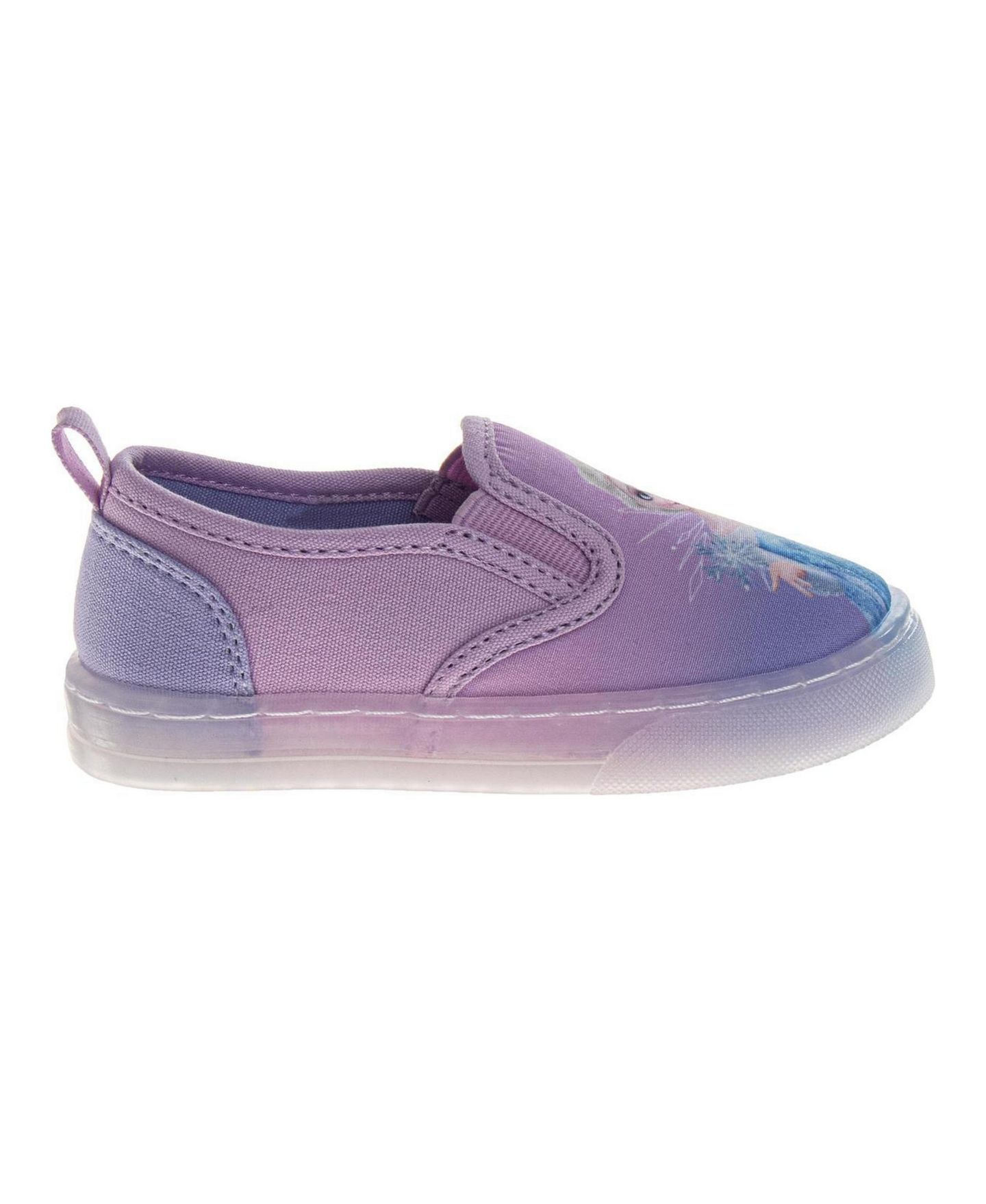Детские кроссовки Disney Frozen Design Elsa and Anna Slip On Canvas Girls Easy Wear Style Glitter Everyday Comfort, цвет: Розовый сиреневый — фото 2