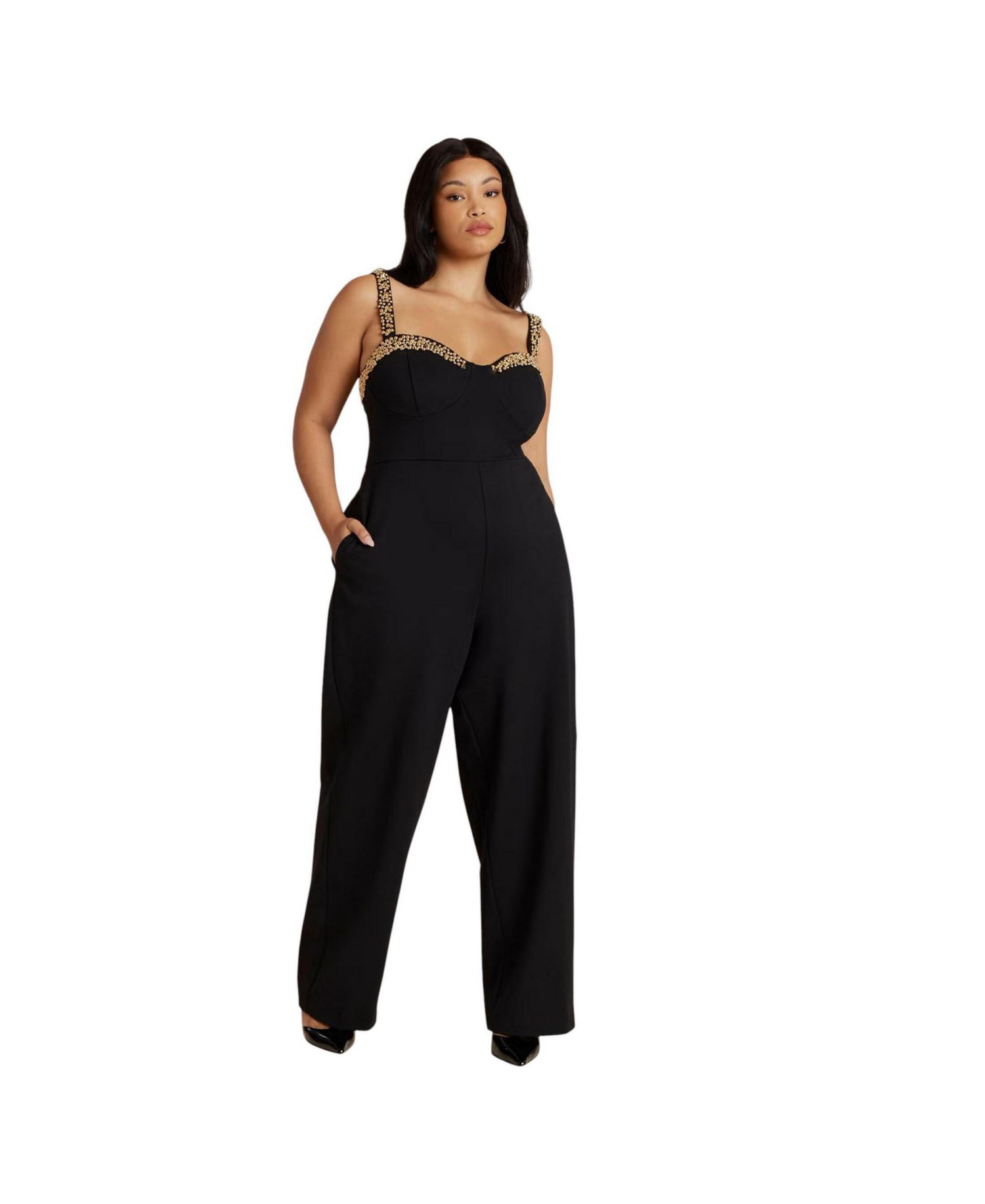 Women's Metal Drama Jumpsuit