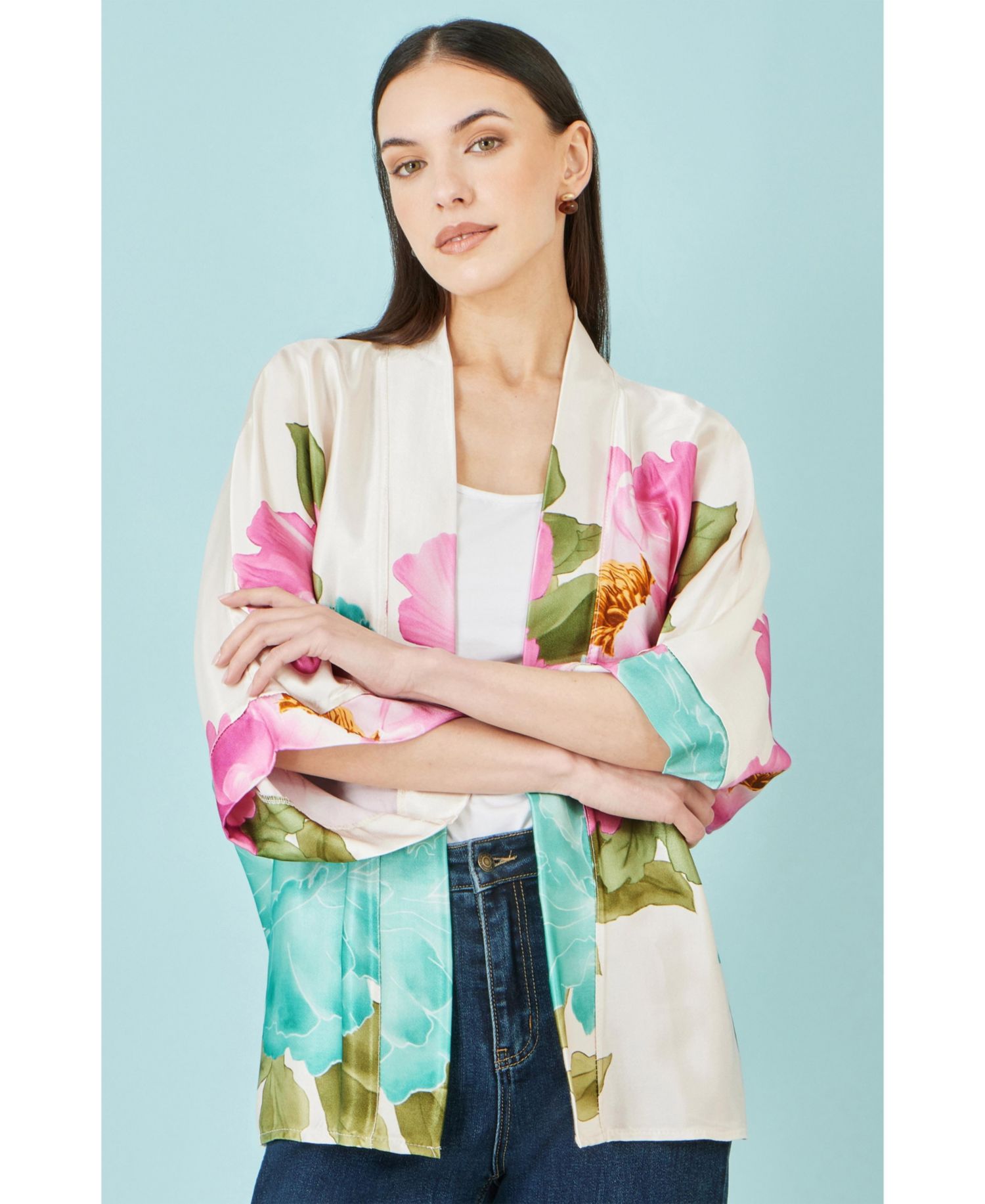 Womens Floral Print Relaxed Jacket