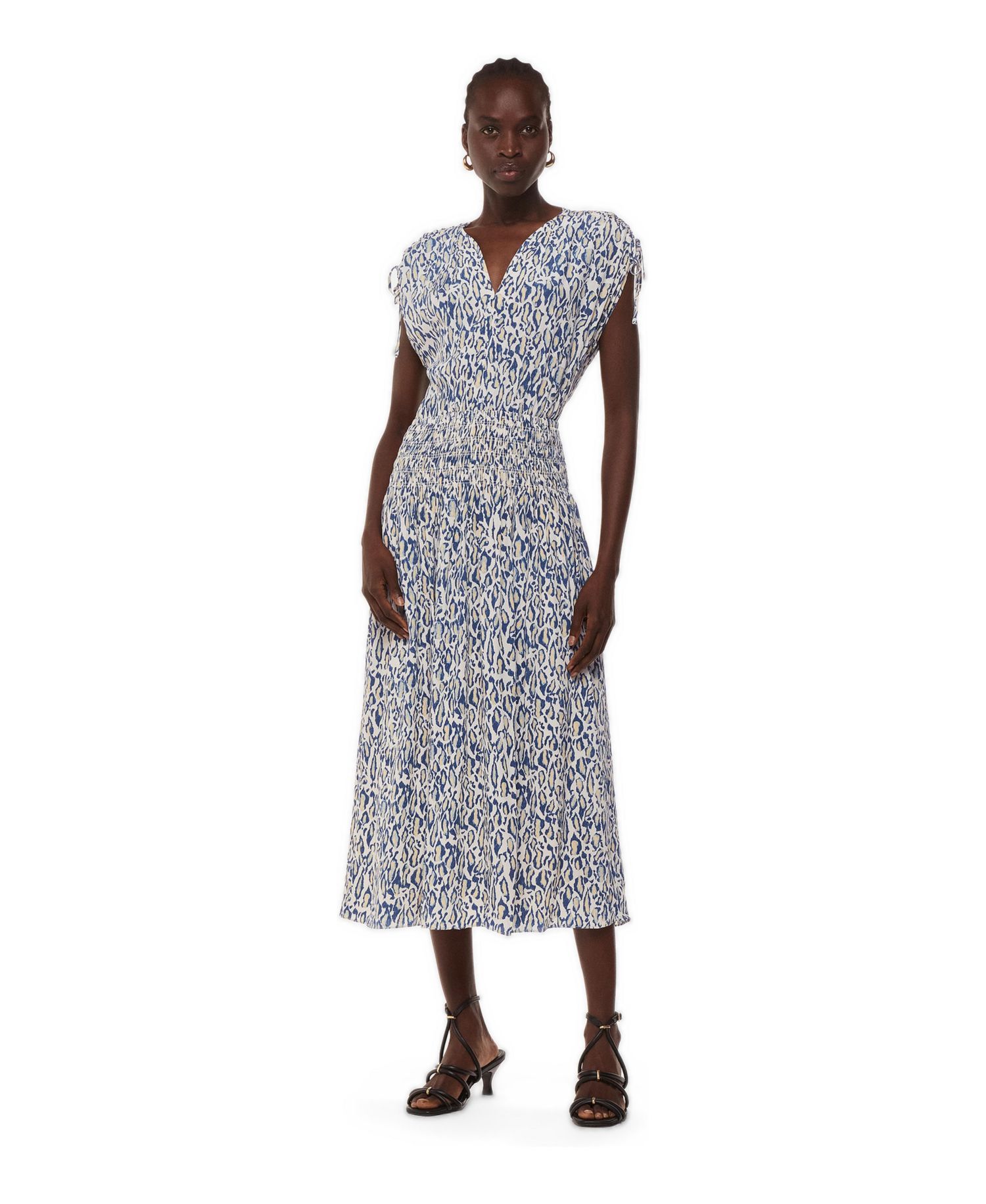 Women's Flaming Leopard Print Midi Dress
