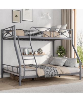 Heavy Duty Metal Bunk Bed  Modern Space, Saving Steel Frame with Safety Guard Rails, Ideal for Bedroom or Dormitory