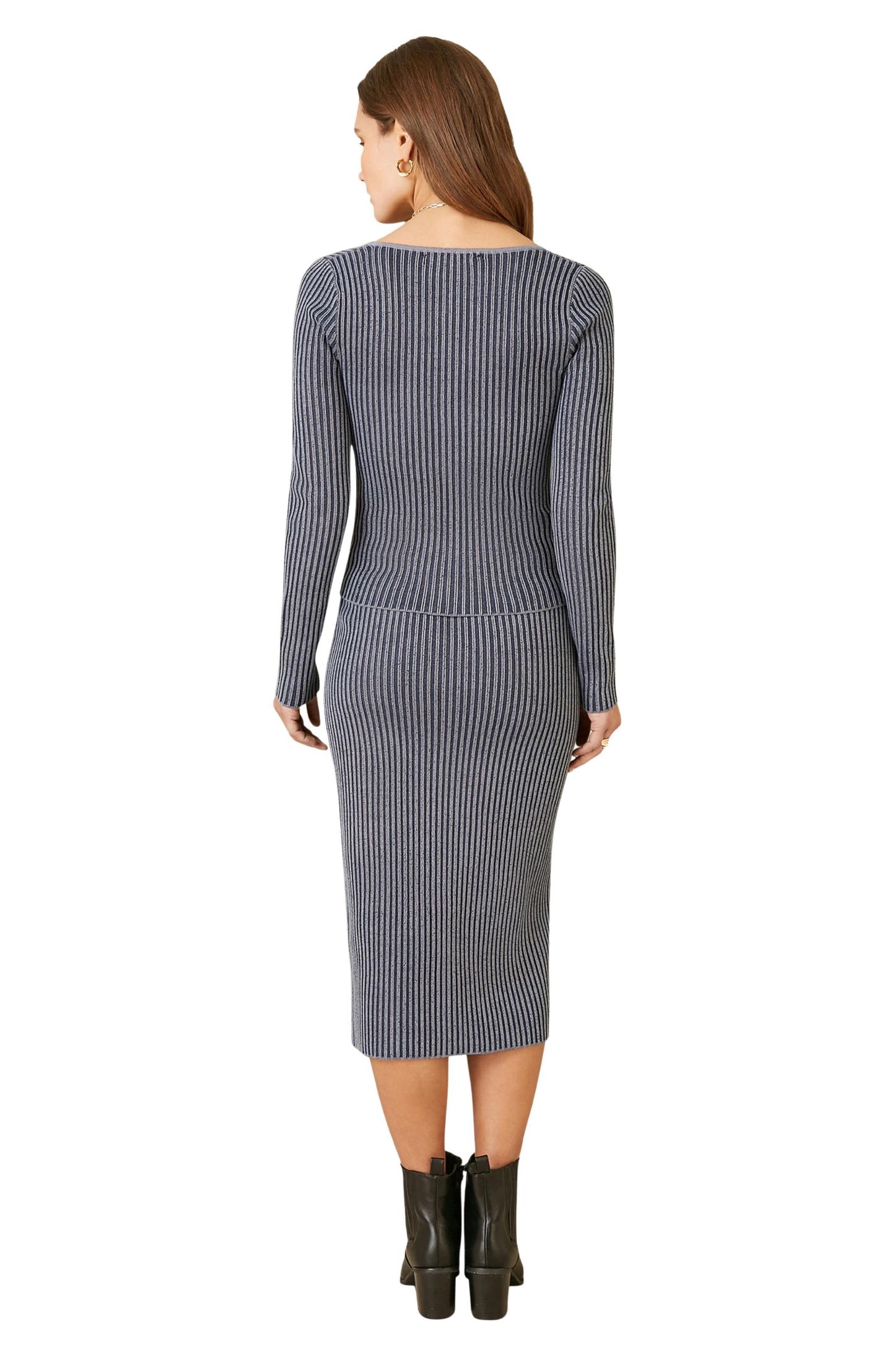 Женская юбка Yumi Rib Knit Midi Skirt Stretch and Cozy, цвет: Синий — фото 5
