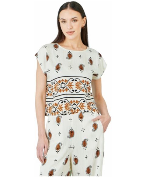 Женский топ Yumi Viscose Paisley, цвет: Белый