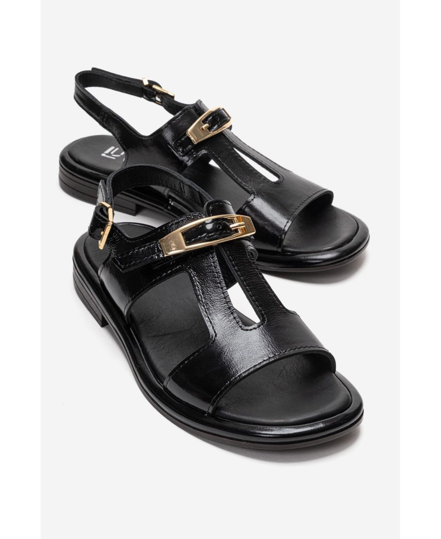 Женские сандалии Forever & Always Shoes Auren Leather Buckle Sandal, цвет: Чёрный — фото 4