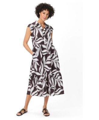 Women's Dotted Leaf Tiered Dress
