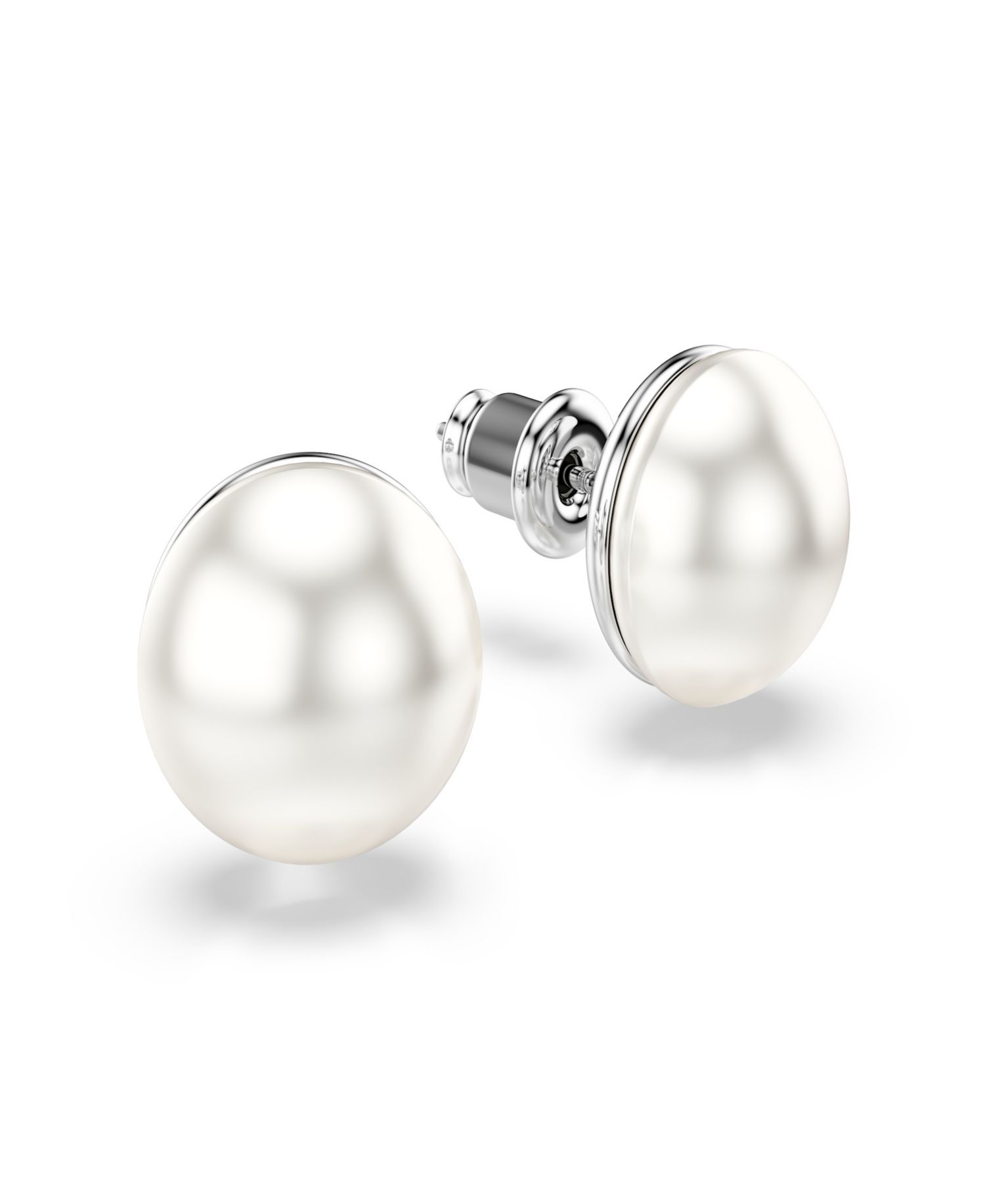 Rhodium-Plated Matrix Stud Earrings