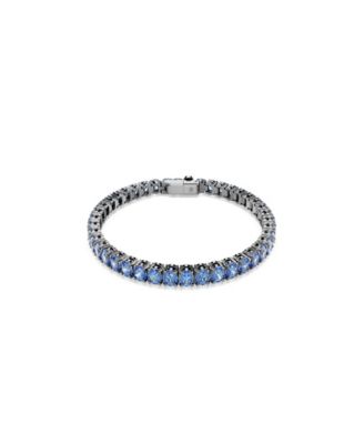 Ruthenium-Plated Matrix Tennis Bracelet