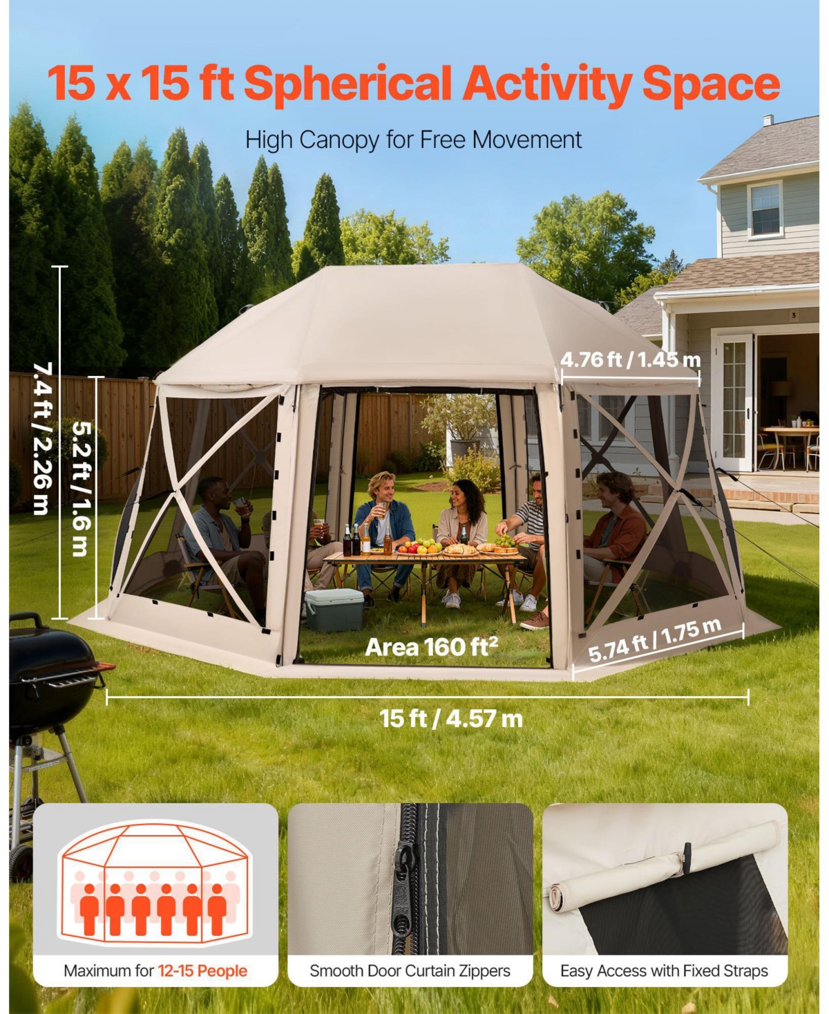 Cozito Pop Up Gazebo Screen Tent