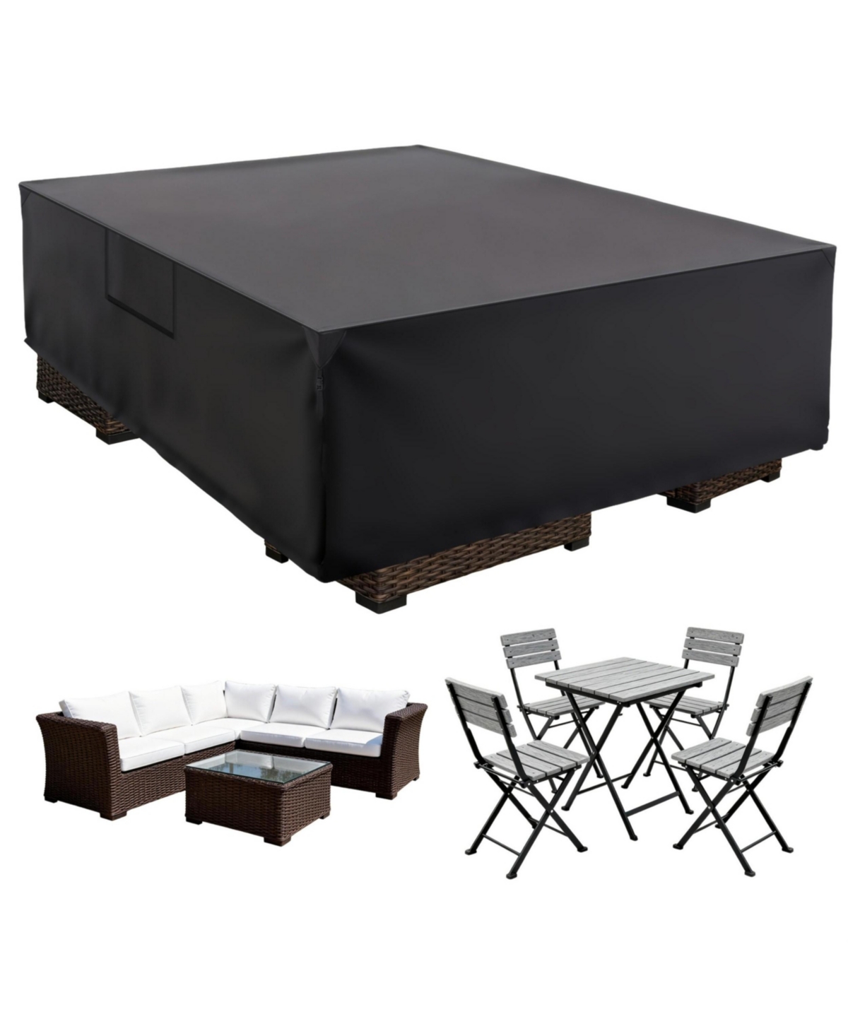 Yiortwo 600D Waterproof Patio Furniture Cover for Outdoor Dining Table and Chairs