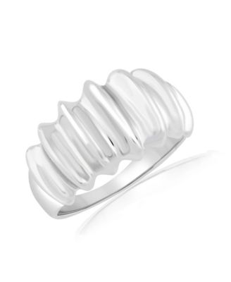 Polished Designed Textured Ring