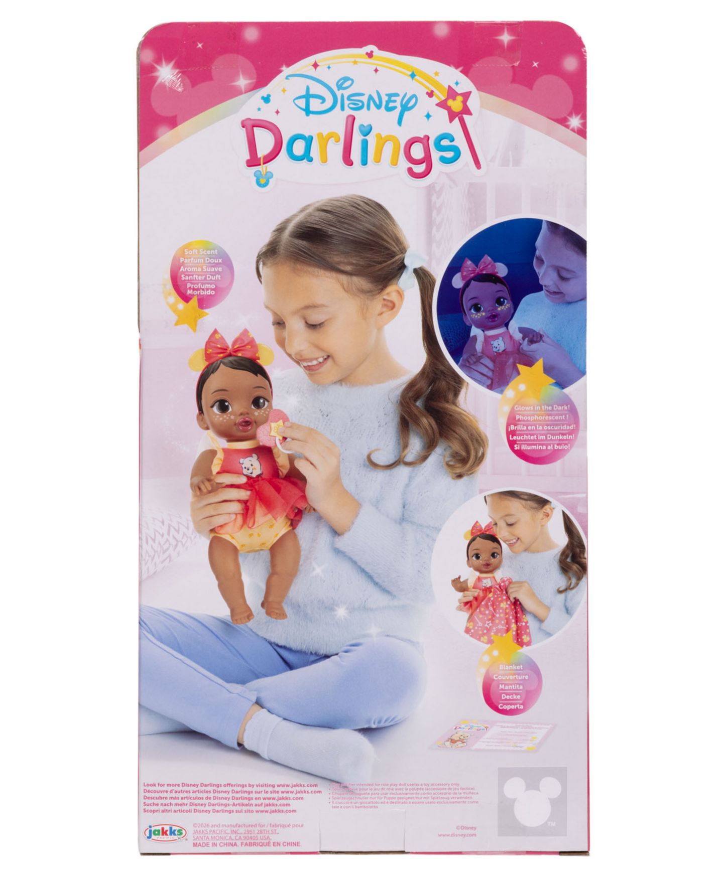 Детская кукла Disney Darlings Snuggly Stars Pooh 11" Soft-Bodied Glow-in-the-Dark Baby Doll with Accessories — фото 5