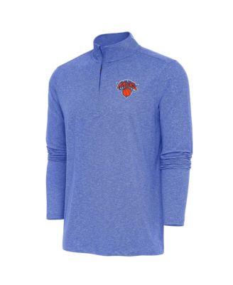 Men's Heather Royal New York Knicks Hunk Quarter-Zip Pullover Sweatshirt