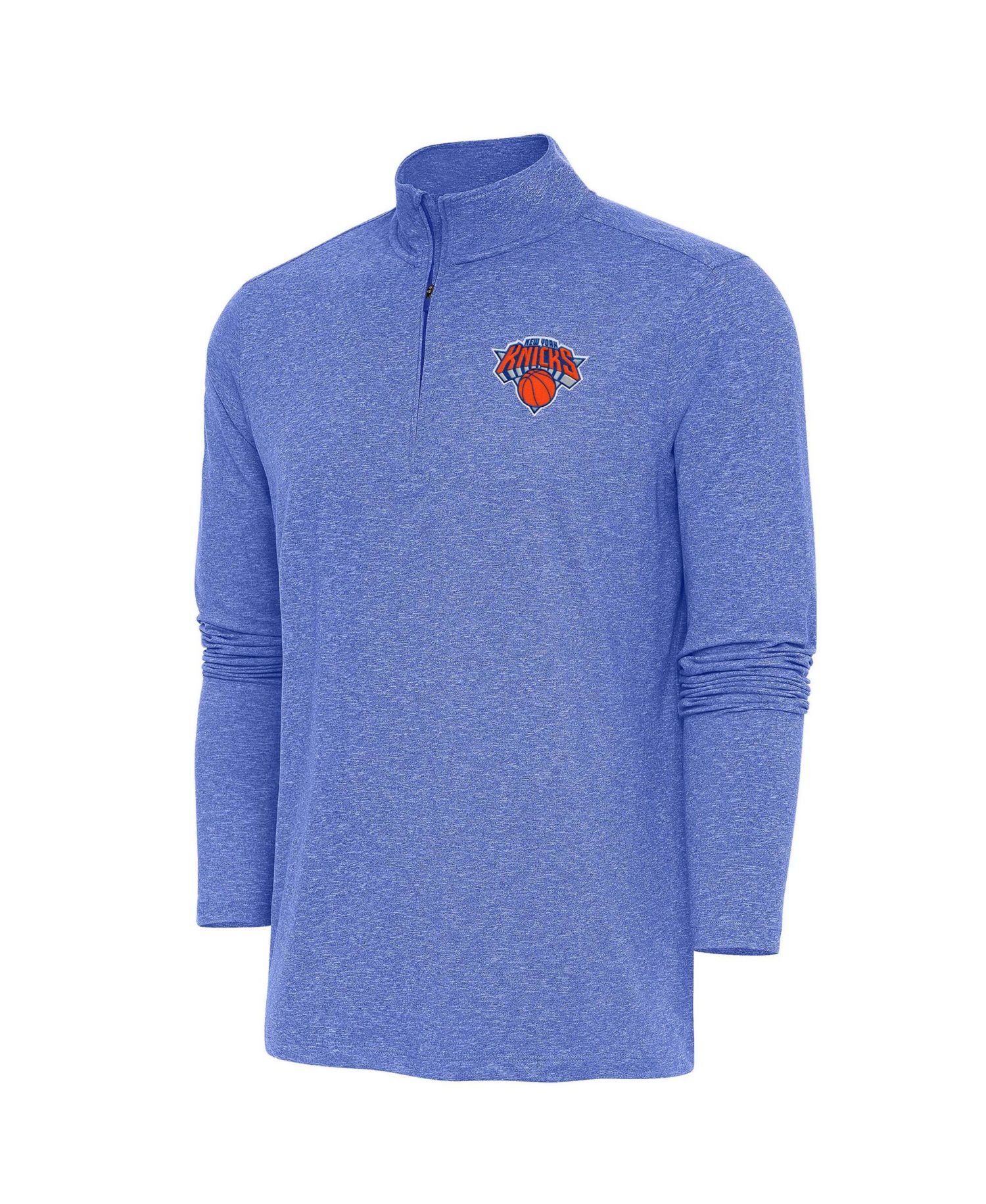 Men's Heather Royal New York Knicks Hunk Quarter-Zip Pullover Sweatshirt
