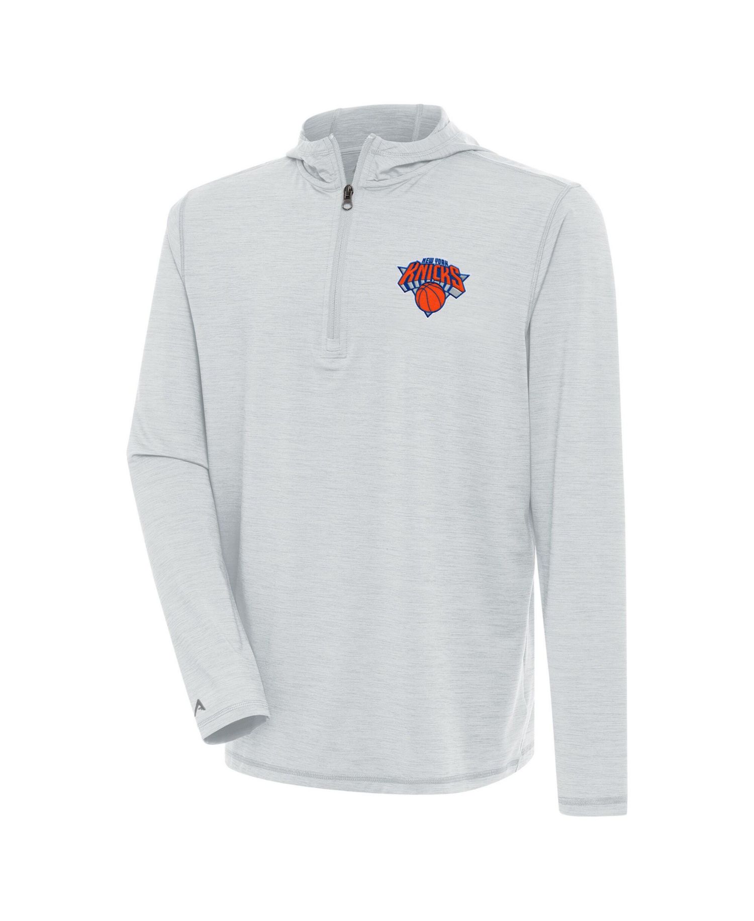 Men's Heather Gray New York Knicks Tidy Quarter-Zip Lightweight Pullover Sweatshirt