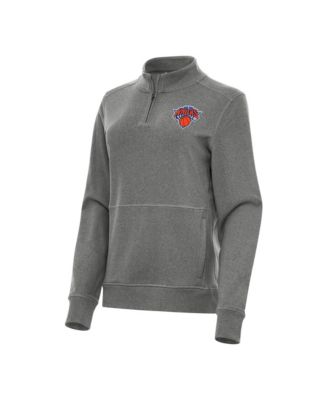 Women's Heather Black New York Knicks Crush Quarter-Zip Fleece Sweatshirt
