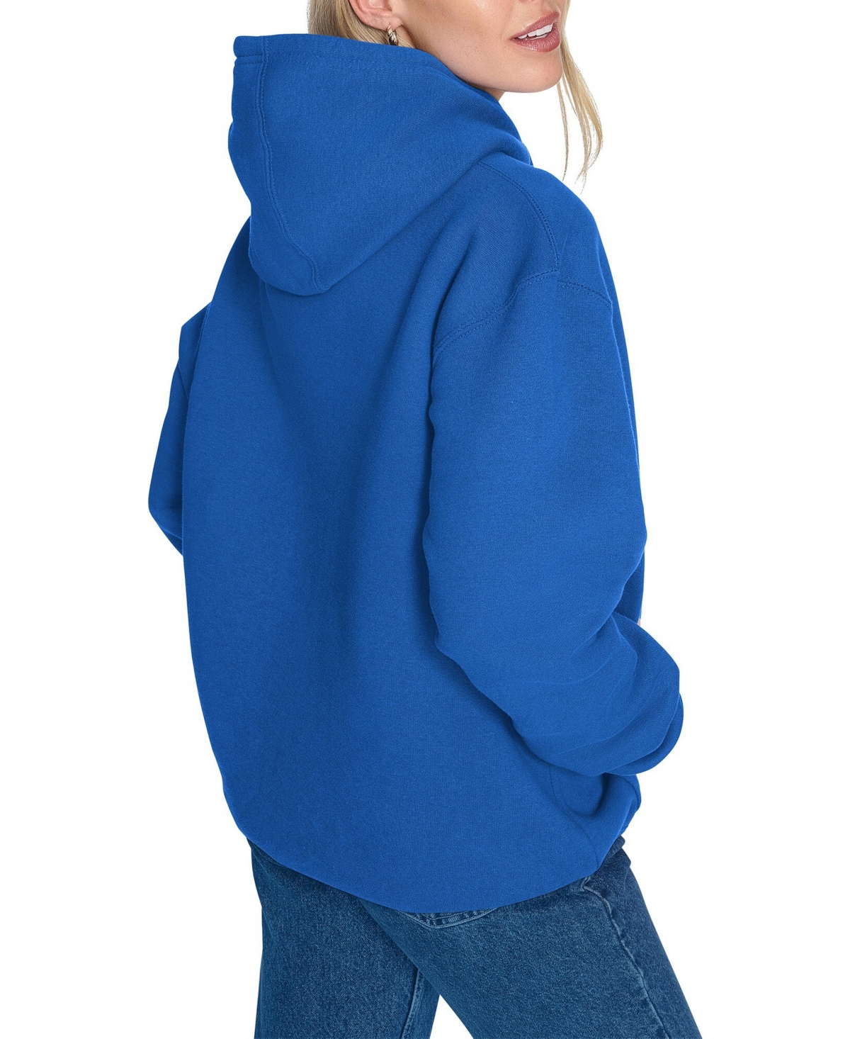 Starter Women's Blue New York Knicks Arch Stripe Fleece Hoodie