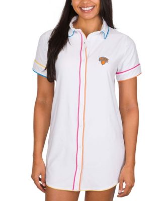 Women's White New York Knicks Flutter Knit Nightshirt