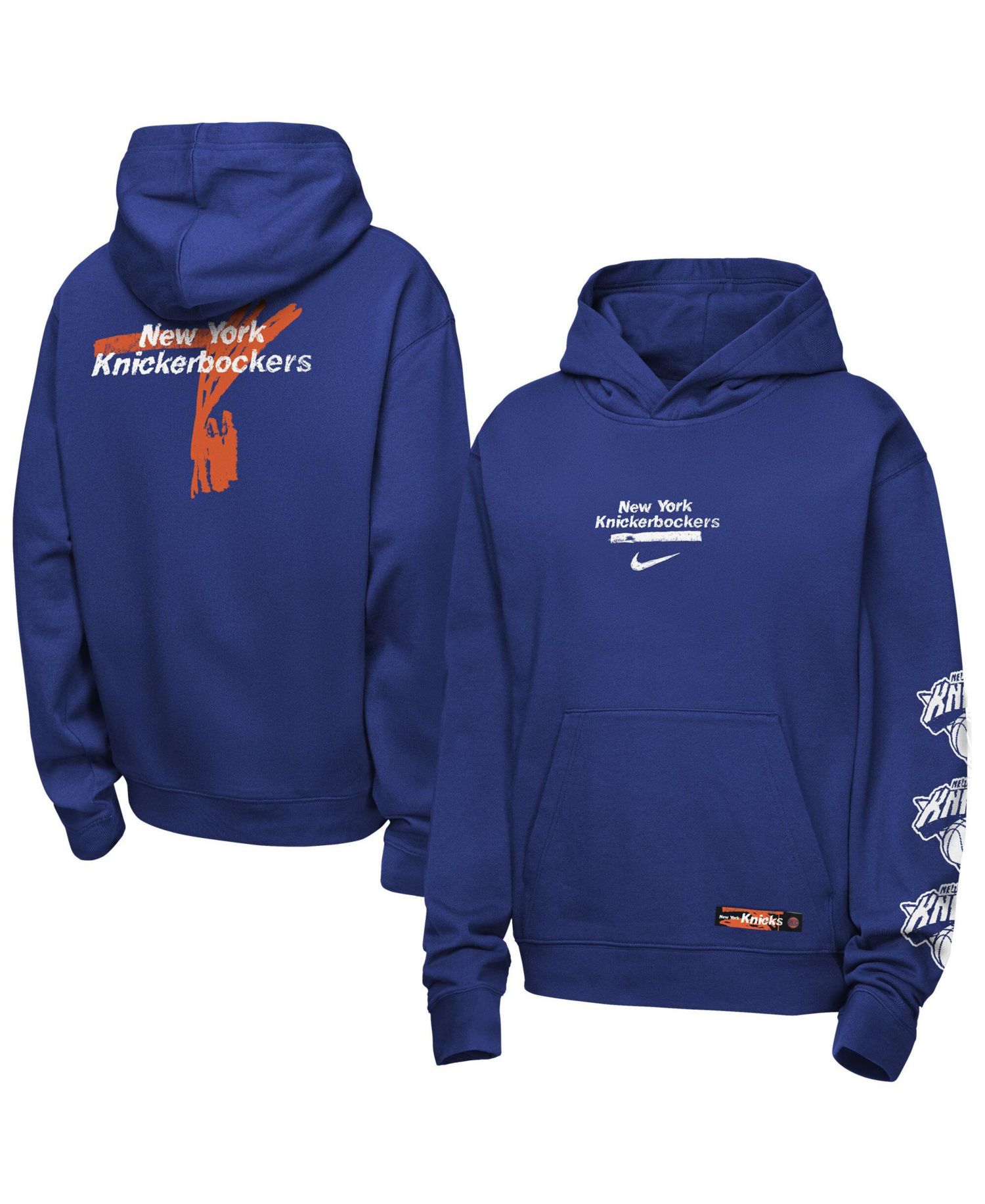 Big Boys and Girls Blue New York Knicks Courtside Club Premiere Hoodie