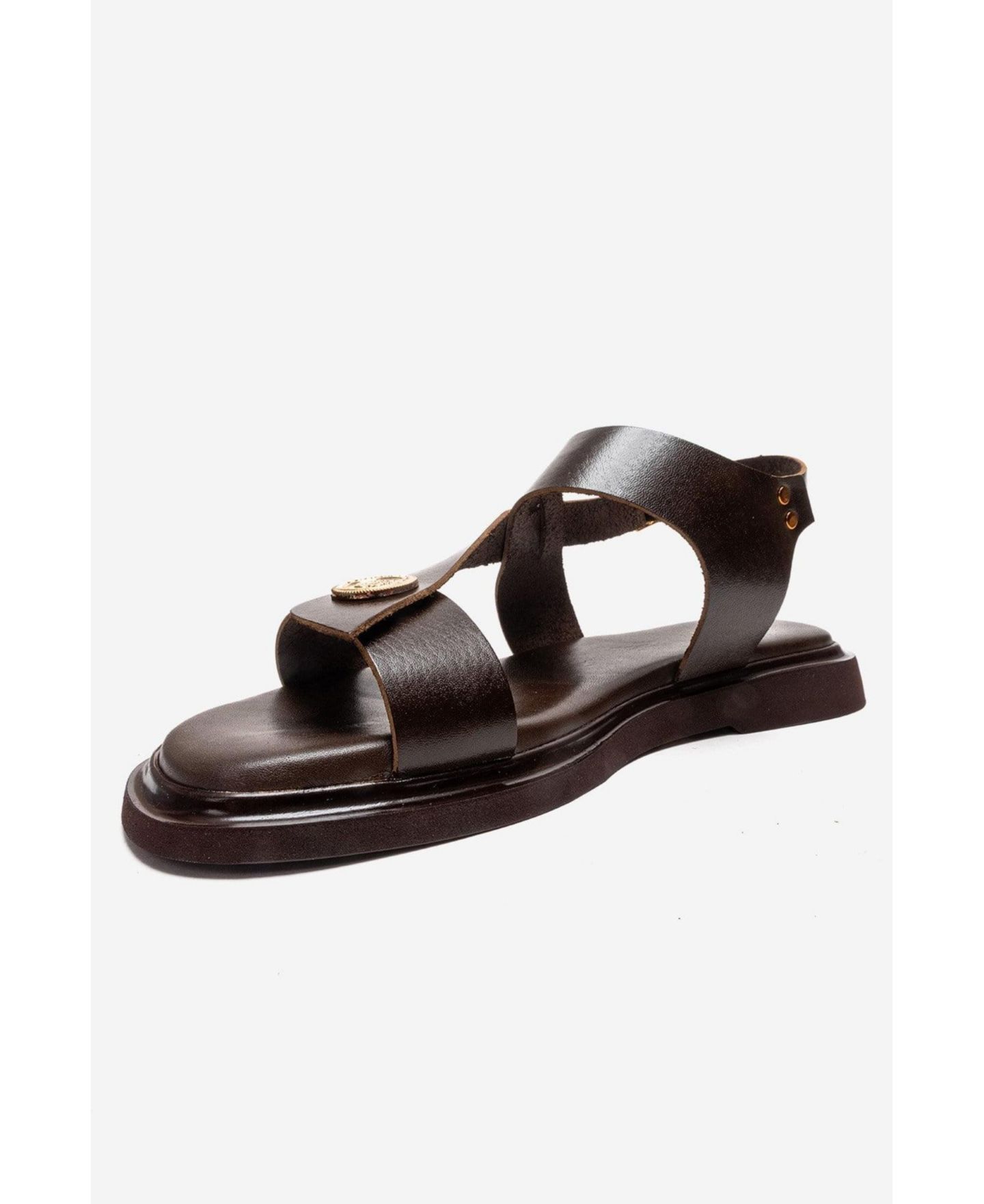 Женские сандалии Forever & Always Shoes Quella Leather Buckle, цвет: Коричневый — фото 7