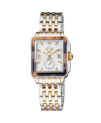 Women's Bari Tortoise Swiss Quartz Diamond Two tone IPYG/SS Stainless Steel Bracelet Watch