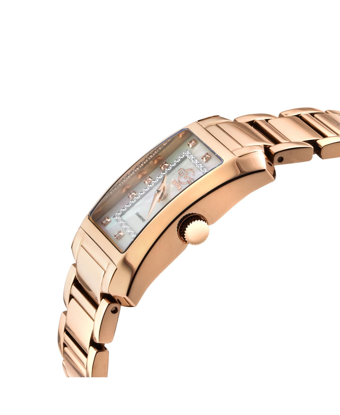 Женские часы GV2 by Gevril Luino Swiss Quartz Diamond IP Stainless Steel Bracelet Watch — фото 3