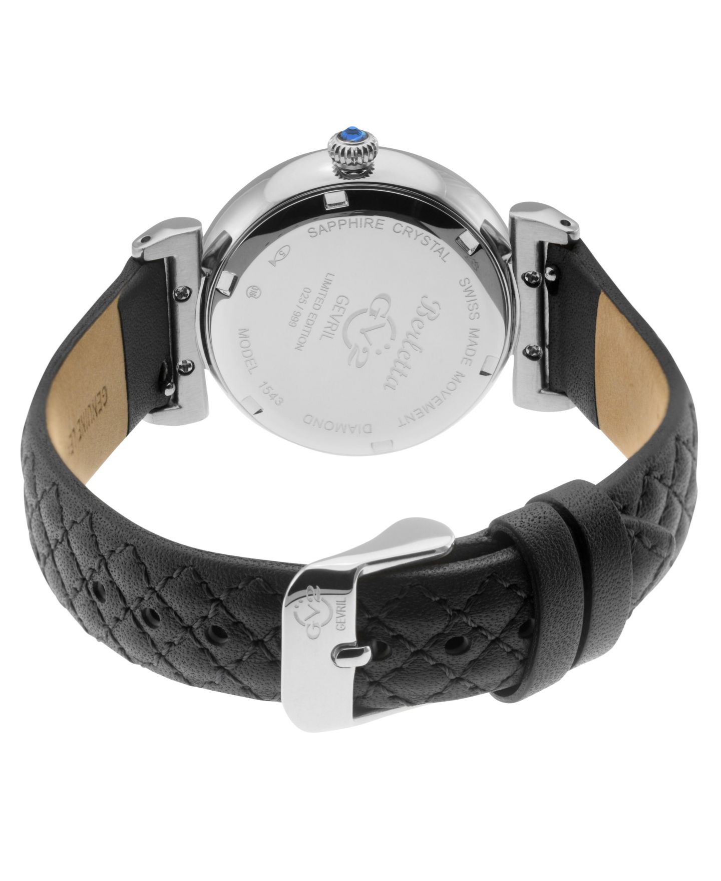 Женские часы GV2 by Gevril Berletta Swiss Quartz Diamond Leather Strap Watch — фото 2