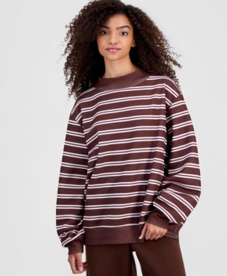 Juniors' Printed Mockneck Sweatshirt