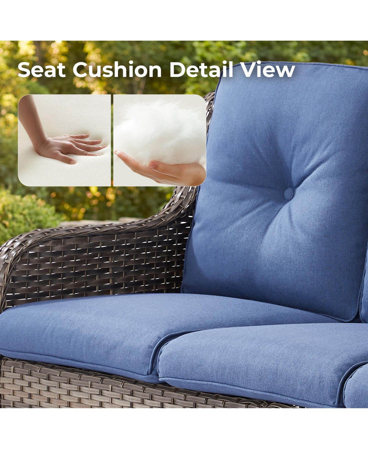 Pocassy 6 Pieces Outdoor Patio Furniture Set Wicker Sectional Sofa with 2 Chairs,Ottomans,Coffee Table