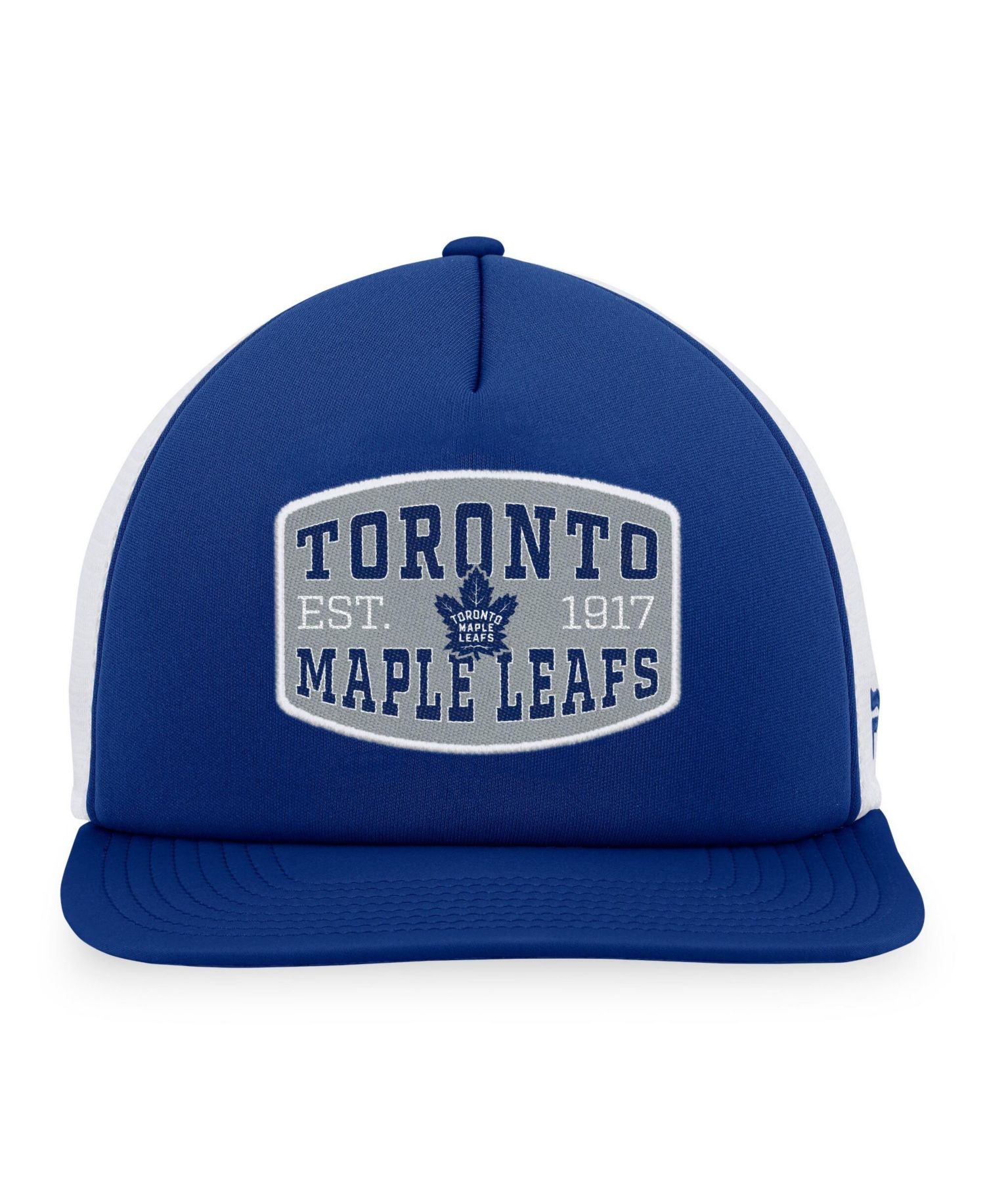 Men's Blue/White Toronto Maple Leaf Foam Front Patch Trucker Snapback Hat