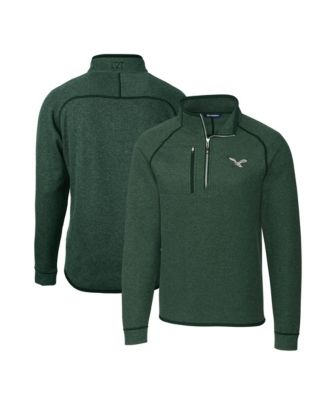 Men's Heather Green Philadelphia Eagles Gridiron Classics Big & Tall Mainsail Sweater-Knit Half-Zip Pullover Jacket