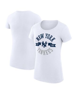 Women's White New York Yankees Super-Slim Fit Lightweight City Graphic T-Shirt