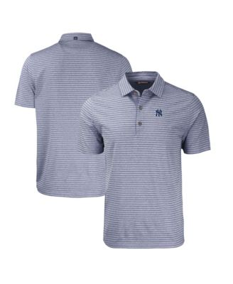 Men's Heather Navy New York Yankees Big & Tall Forge Eco Heathered Stripe Stretch Polo Shirt