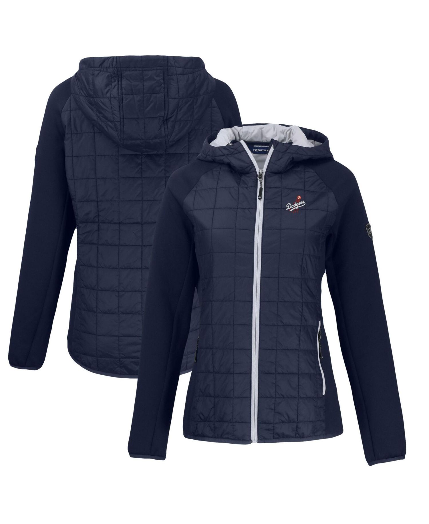 Women's Navy Los Angeles Dodgers Cooperstown Collection Rainier PrimaLoft Eco Full-Zip Hybrid Jacket