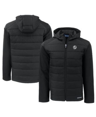 Men's Black New York Yankees Big & Tall Evoke Hybrid Eco Softshell Full-Zip Hooded PrimaLoft Jacket
