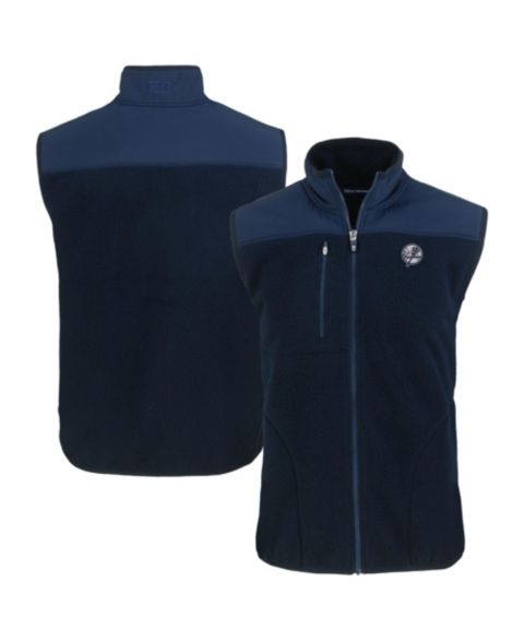 Мужской жилет Cutter & Buck Navy New York Yankees Cascade Eco Fleece Full-Zip Vest