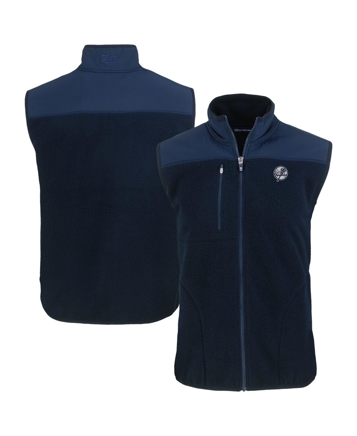 Men's Navy New York Yankees Cascade Eco Fleece Full-Zip Vest
