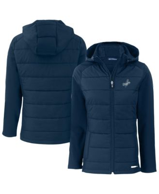 Women's Navy Los Angeles Dodgers Evoke Hybrid Eco Softshell Full-Zip Hooded Jacket