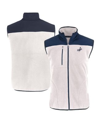 Men's Oatmeal/Navy Los Angeles Dodgers Cascade Eco Fleece Full-Zip Vest