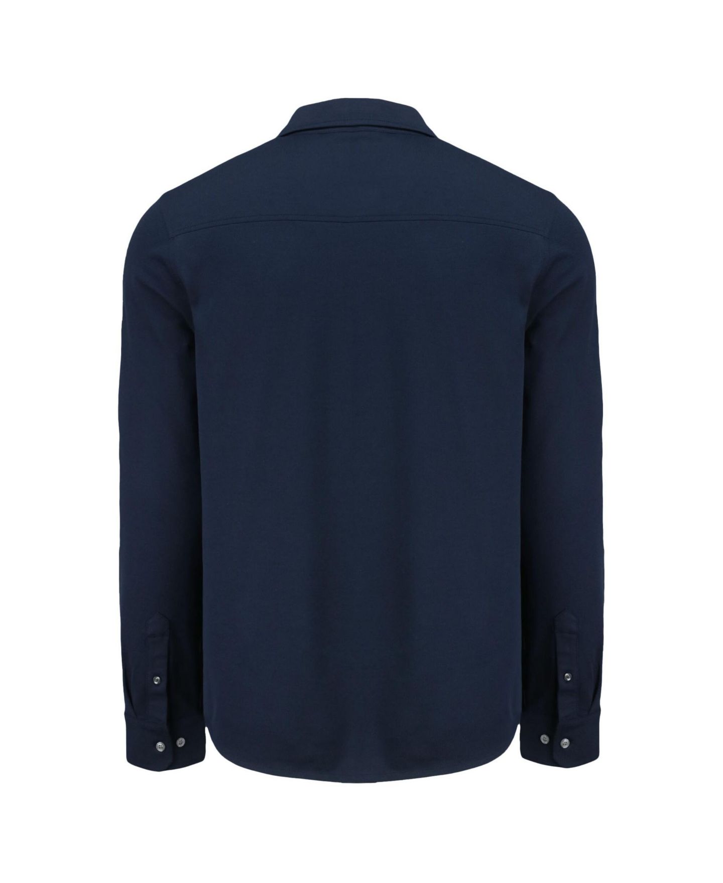 Мужская рубашка Cutter & Buck Navy Los Angeles Dodgers Knitted Advantage Tri-Blend Eco Soft Pique Long Sleeve Button-Up — фото 3