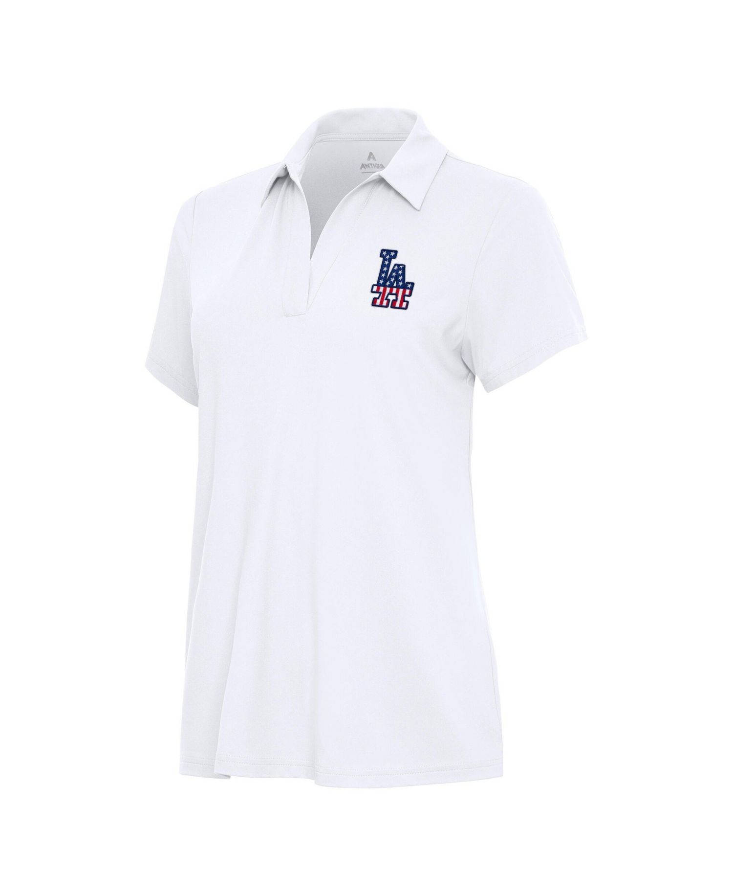 Women's White Los Angeles Dodgers Independence Day Patriotic Logo Era Polo