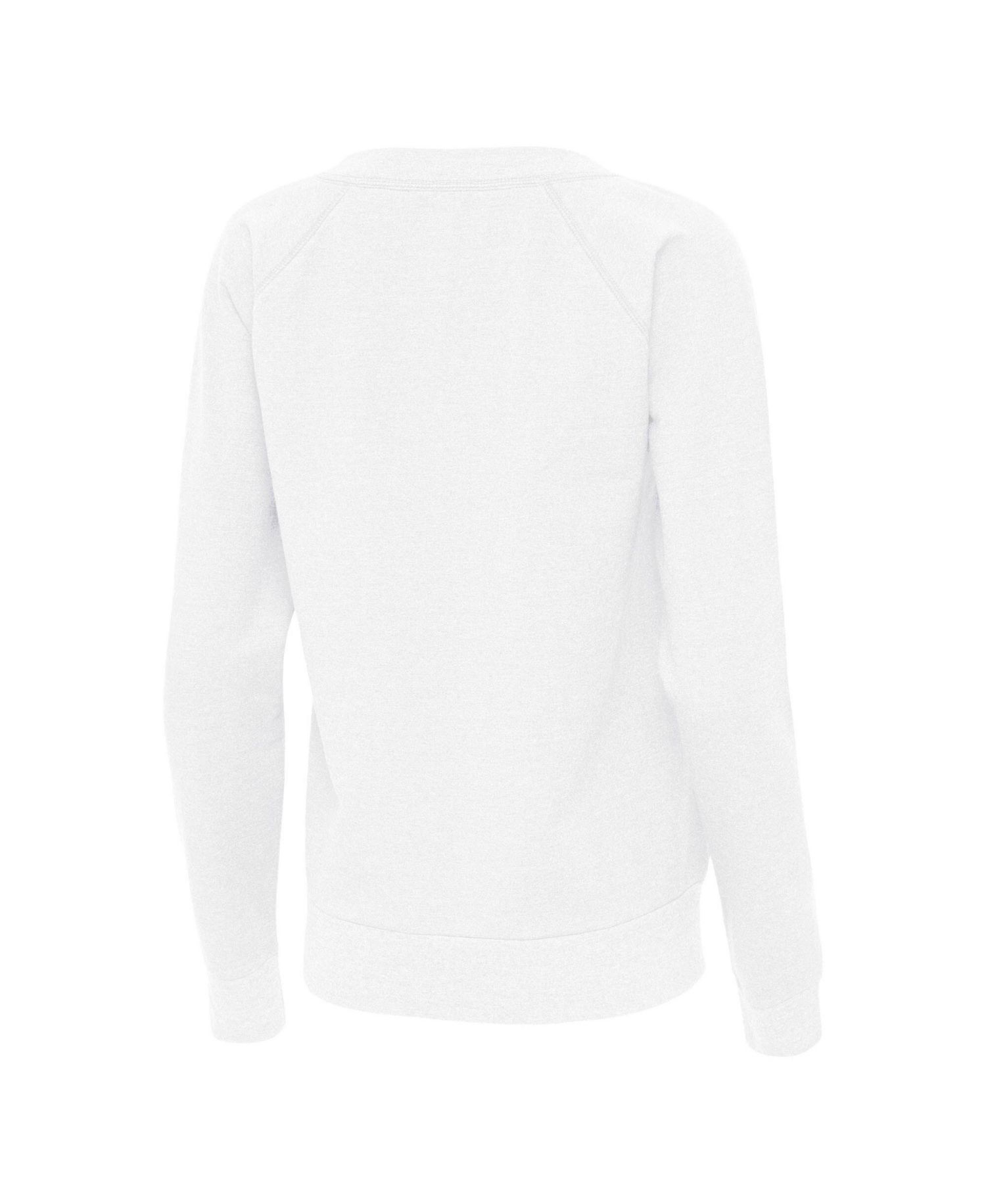 Women's White Los Angeles Dodgers Varsity Tri-Blend V-Neck Long Sleeve T-Shirt