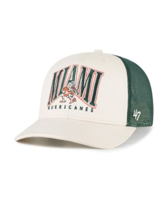 Men's Natural Miami Hurricanes Drawbridge Trucker Adjustable Hat